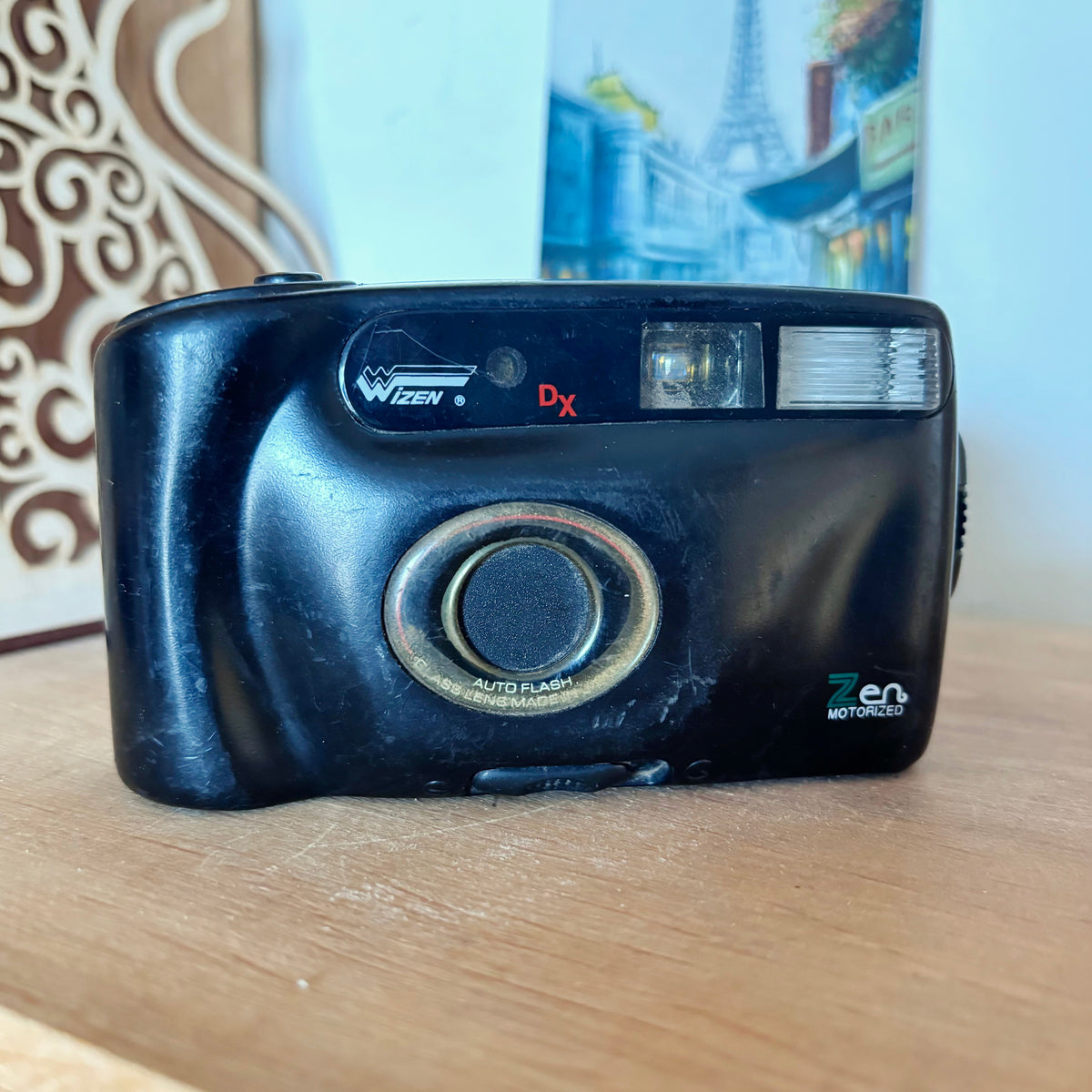 Vintage Wizen DX Zen Motorized 35mm Film Camera, Japanese Glass Lens, Auto Flash, Retro Point & Shoot, 1980s