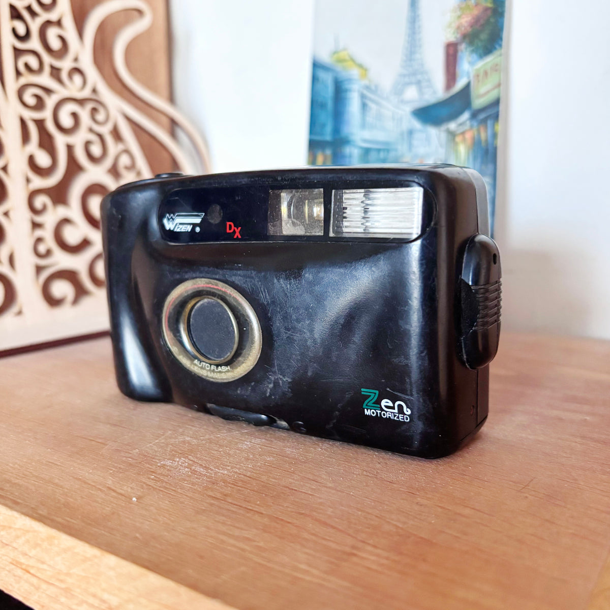 Vintage Wizen DX Zen Motorized 35mm Film Camera, Japanese Glass Lens, Auto Flash, Retro Point & Shoot, 1980s