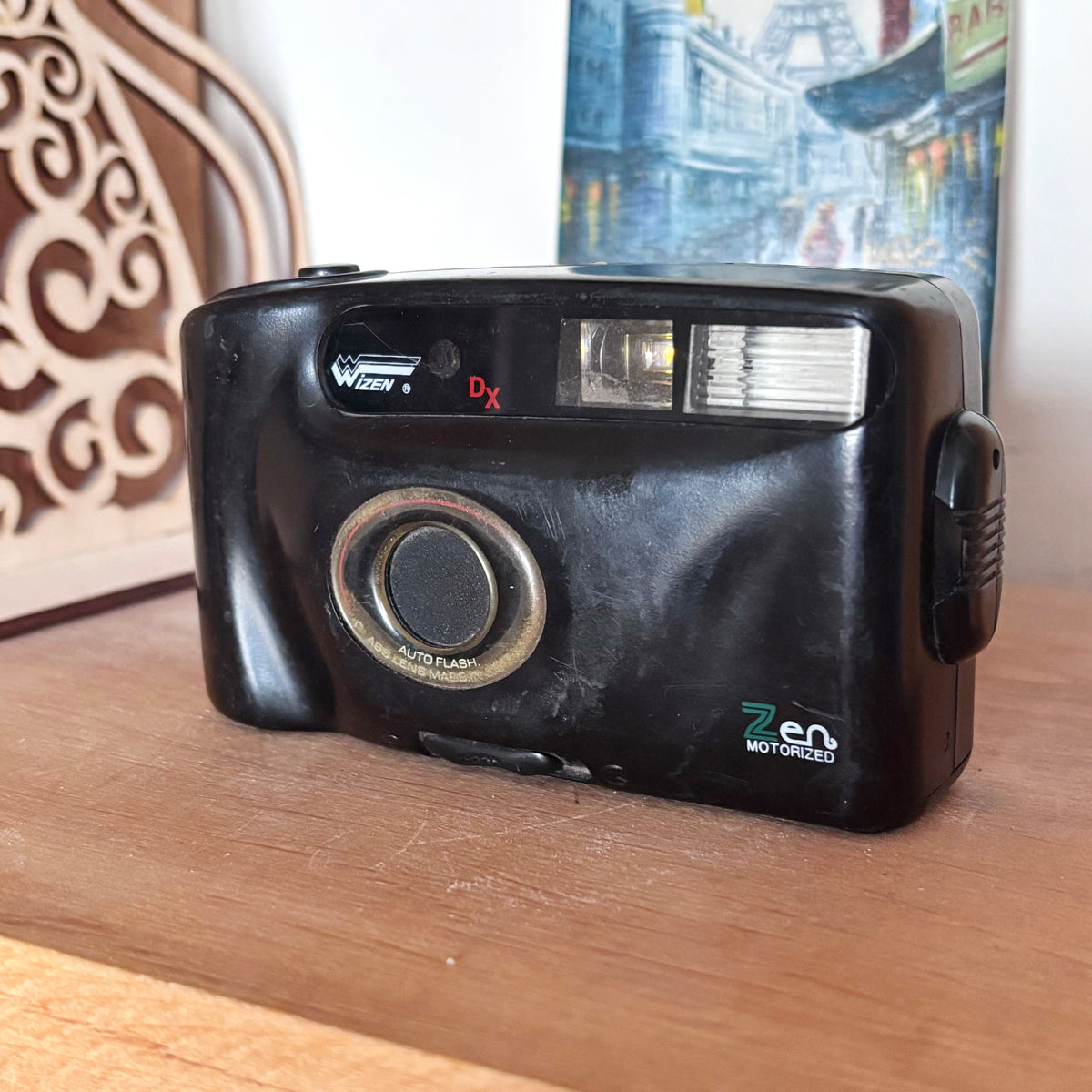 Vintage Wizen DX Zen Motorized 35mm Film Camera, Japanese Glass Lens, Auto Flash, Retro Point & Shoot, 1980s
