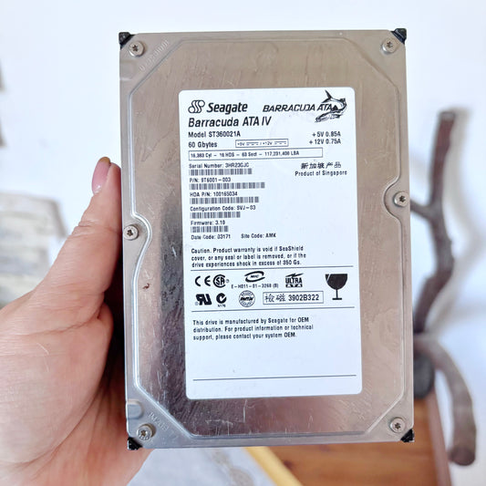 Vintage Seagate Barracuda 7200.9 80GB IDE Hard Drive, 3.5” Desktop HDD, Ultra ATA Internal Drive, Untested 2007