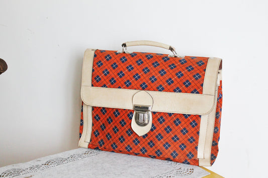 Vintage school bag - checkered backpack - Soviet rare bag - USSR School Bag - Book Bag - Soviet School. Made in USSR in 1980s
