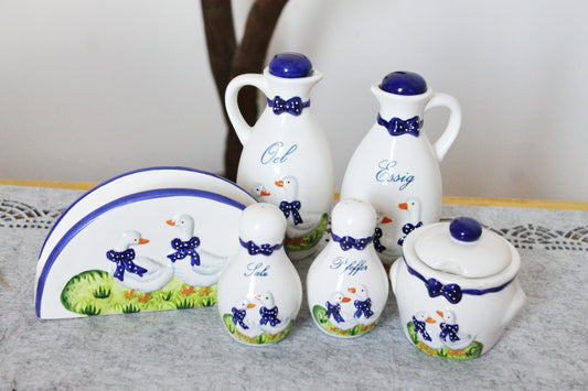 Vintage cute porcelain goose Germany set for spices - made in Germany - 1970-1980