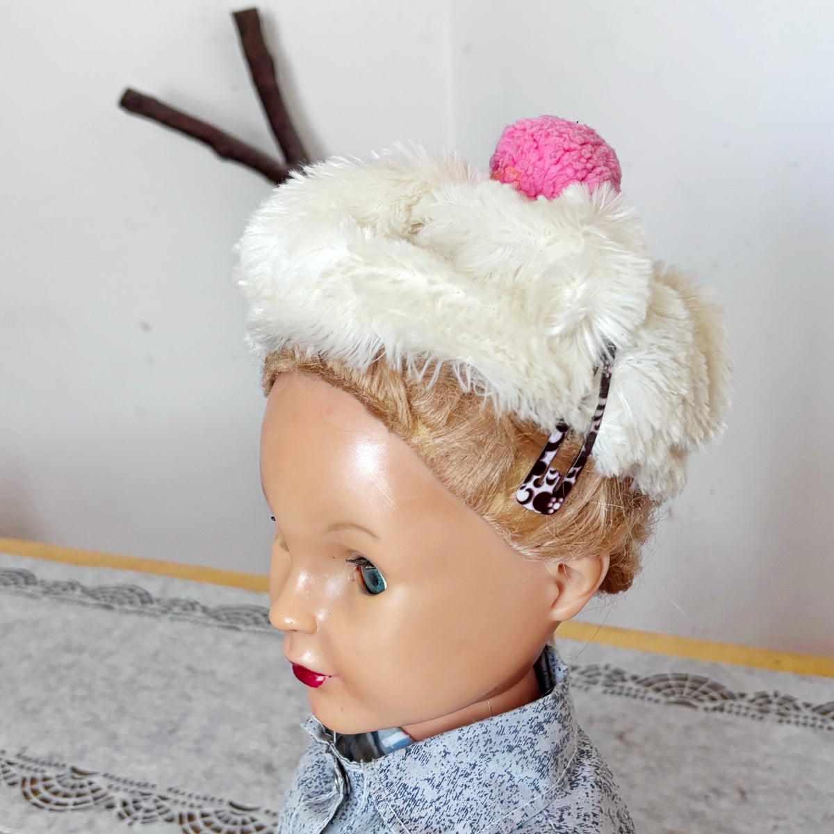 Large Vintage Soviet Doll 75 cm, USSR Girl Doll, Blonde Blue Eyes, Retro Collectible Toy, 1970s–1980s