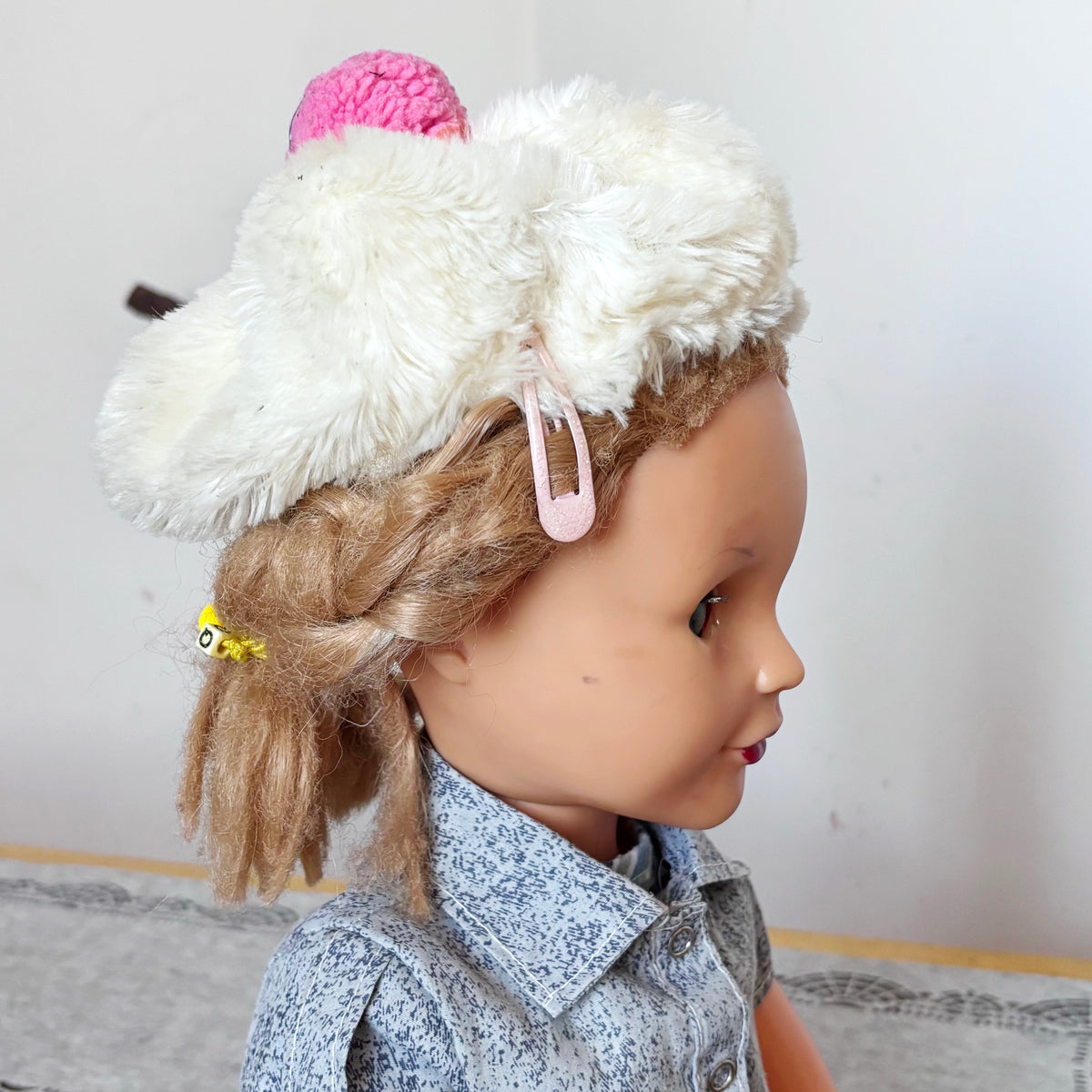 Large Vintage Soviet Doll 75 cm, USSR Girl Doll, Blonde Blue Eyes, Retro Collectible Toy, 1970s–1980s