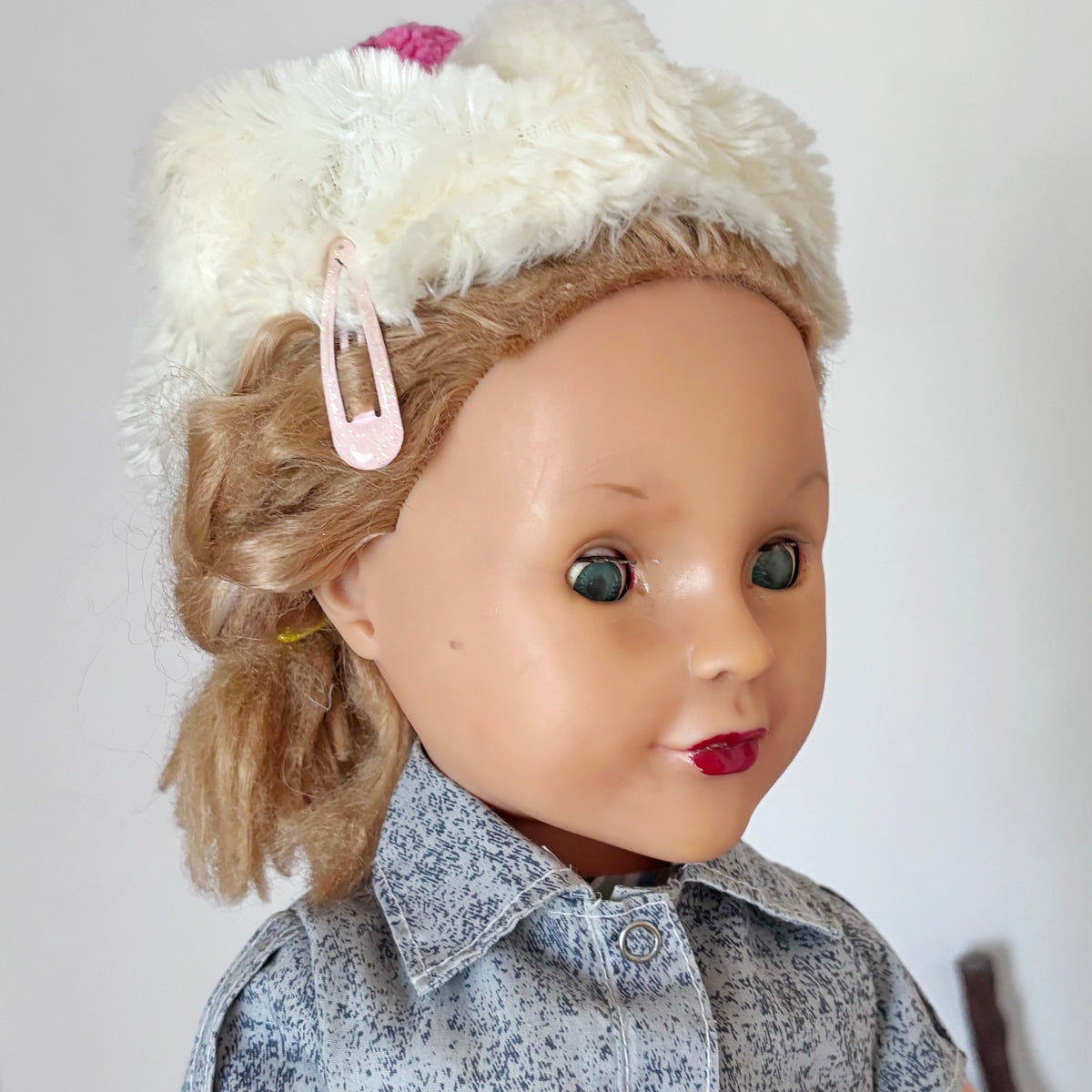 Large Vintage Soviet Doll 75 cm, USSR Girl Doll, Blonde Blue Eyes, Retro Collectible Toy, 1970s–1980s