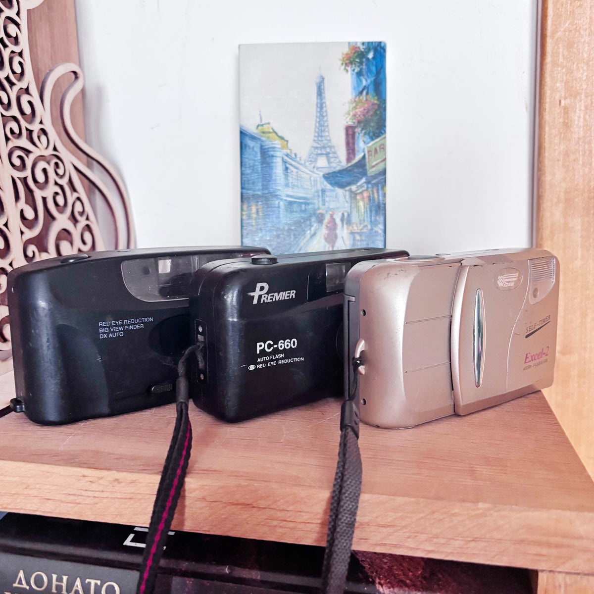 Vintage 35mm Film Camera Lot, Minolta F10BF, Premier PC-660 & Wizen Excel-2, 1990s–2000s, Non-Working Props