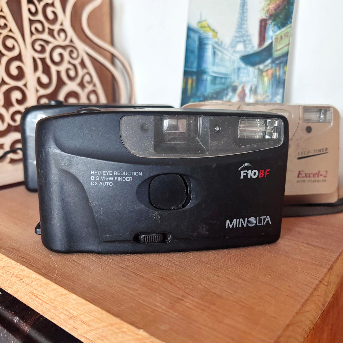 Vintage 35mm Film Camera Lot, Minolta F10BF, Premier PC-660 & Wizen Excel-2, 1990s–2000s, Non-Working Props