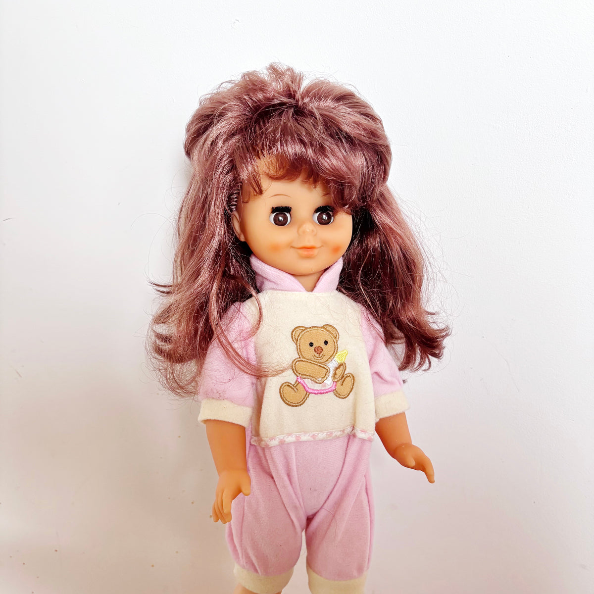 Vintage Sonni GDR Doll, East German 40 cm Girl Doll, DDR Collectible, Original Pink Outfit, Sleep Eyes, 1970s–1980s