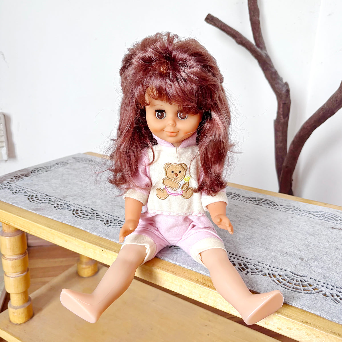Vintage Sonni GDR Doll, East German 40 cm Girl Doll, DDR Collectible, Original Pink Outfit, Sleep Eyes, 1970s–1980s