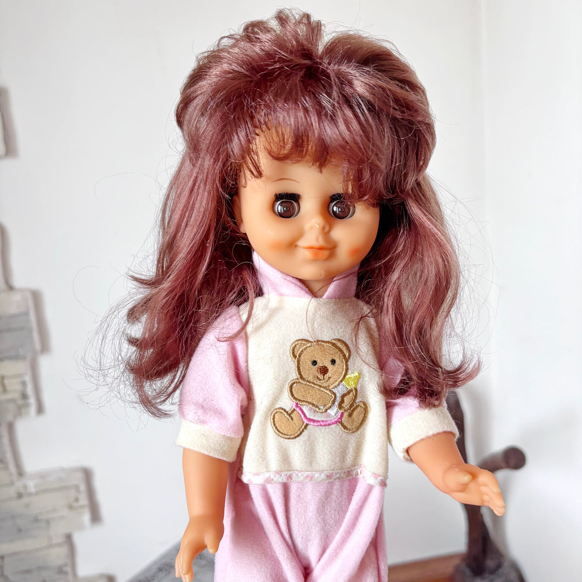 Vintage Sonni GDR Doll, East German 40 cm Girl Doll, DDR Collectible, Original Pink Outfit, Sleep Eyes, 1970s–1980s