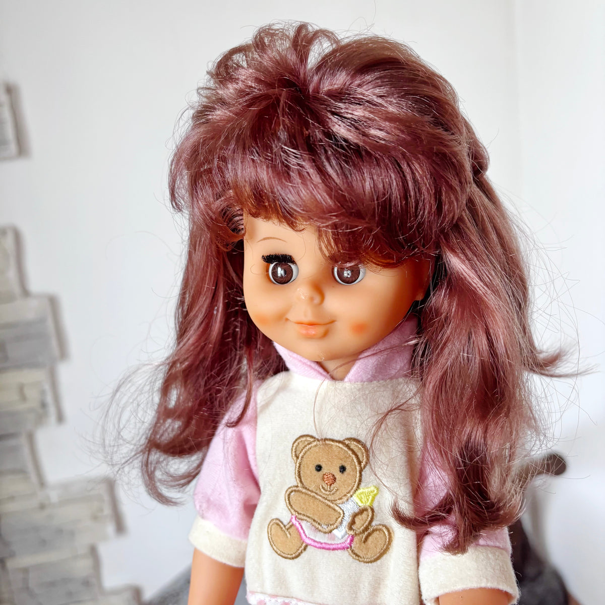 Vintage Sonni GDR Doll, East German 40 cm Girl Doll, DDR Collectible, Original Pink Outfit, Sleep Eyes, 1970s–1980s