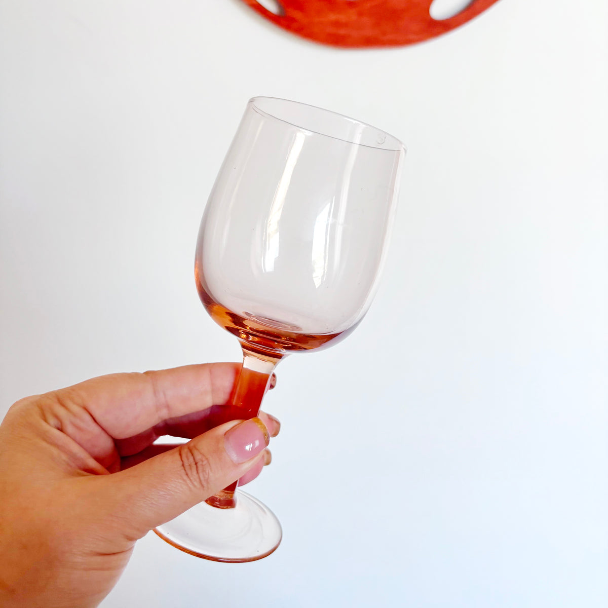Vintage Soviet Stemmed Glasses Pair, Clear Gold-Rim Goblet and Amber Tinted Wine Glass, USSR Retro Barware