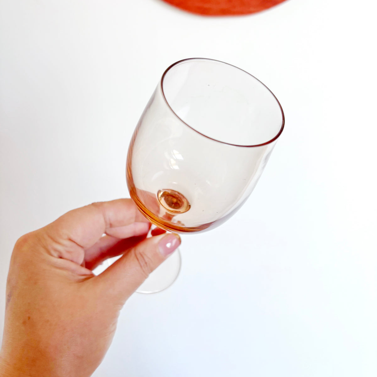 Vintage Soviet Stemmed Glasses Pair, Clear Gold-Rim Goblet and Amber Tinted Wine Glass, USSR Retro Barware