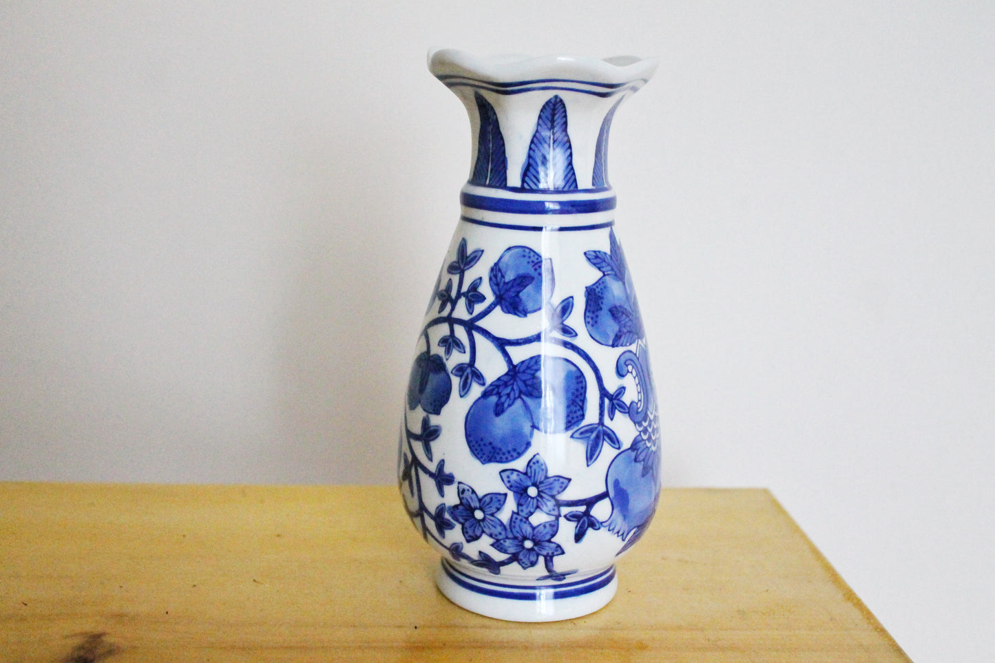 Vintage porcelain blue white vase - came from Germany - vintage vase - 1970-1980s - made in Germany