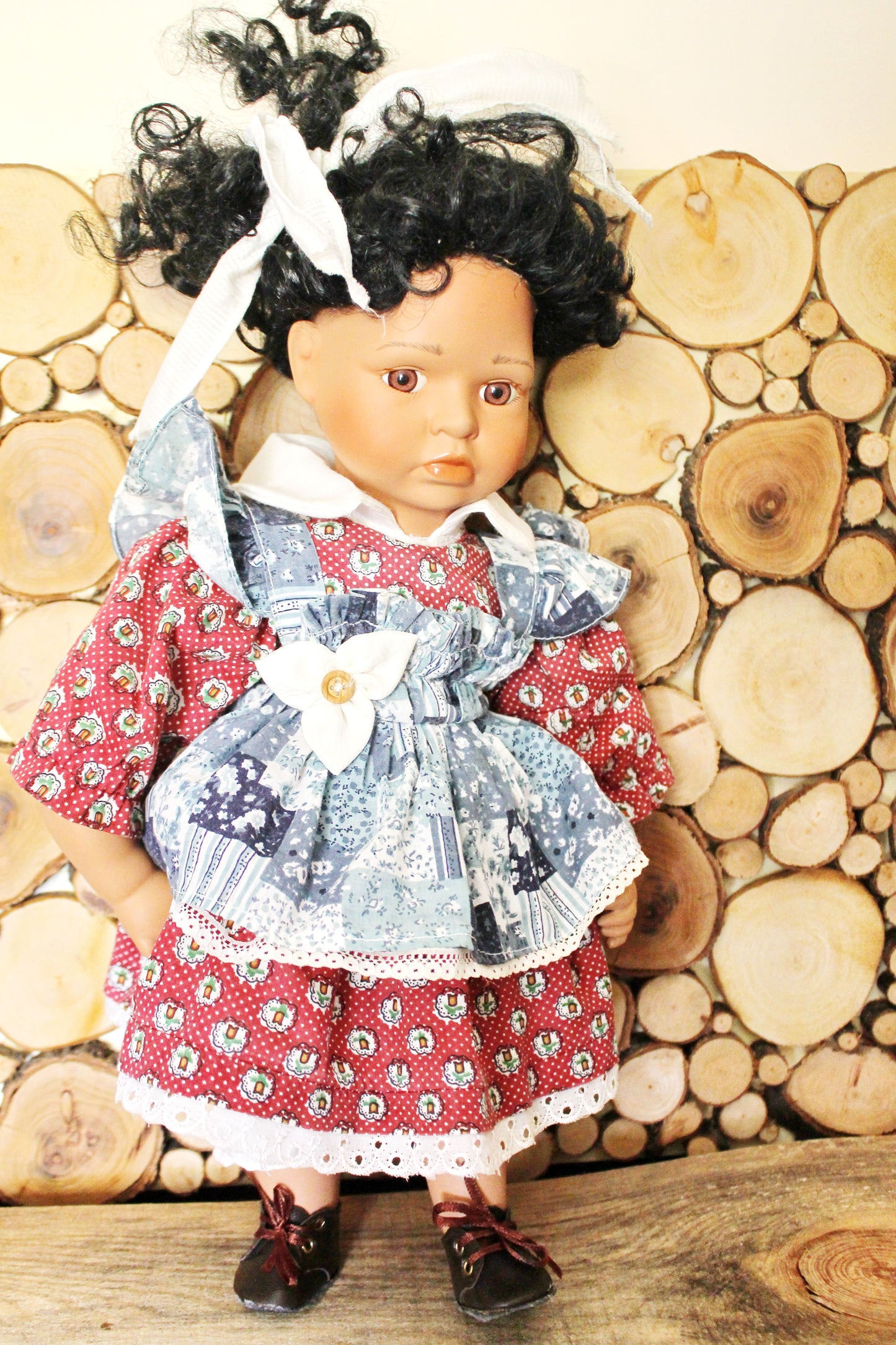 Vintage porcelain Germany doll - 17 inches - Collectible doll - 1970-1980s