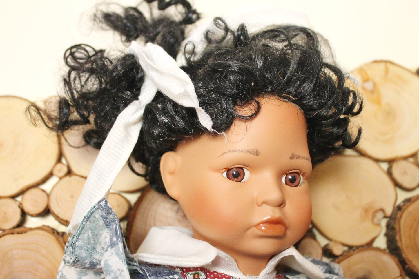 Vintage porcelain Germany doll - 17 inches - Collectible doll - 1970-1980s