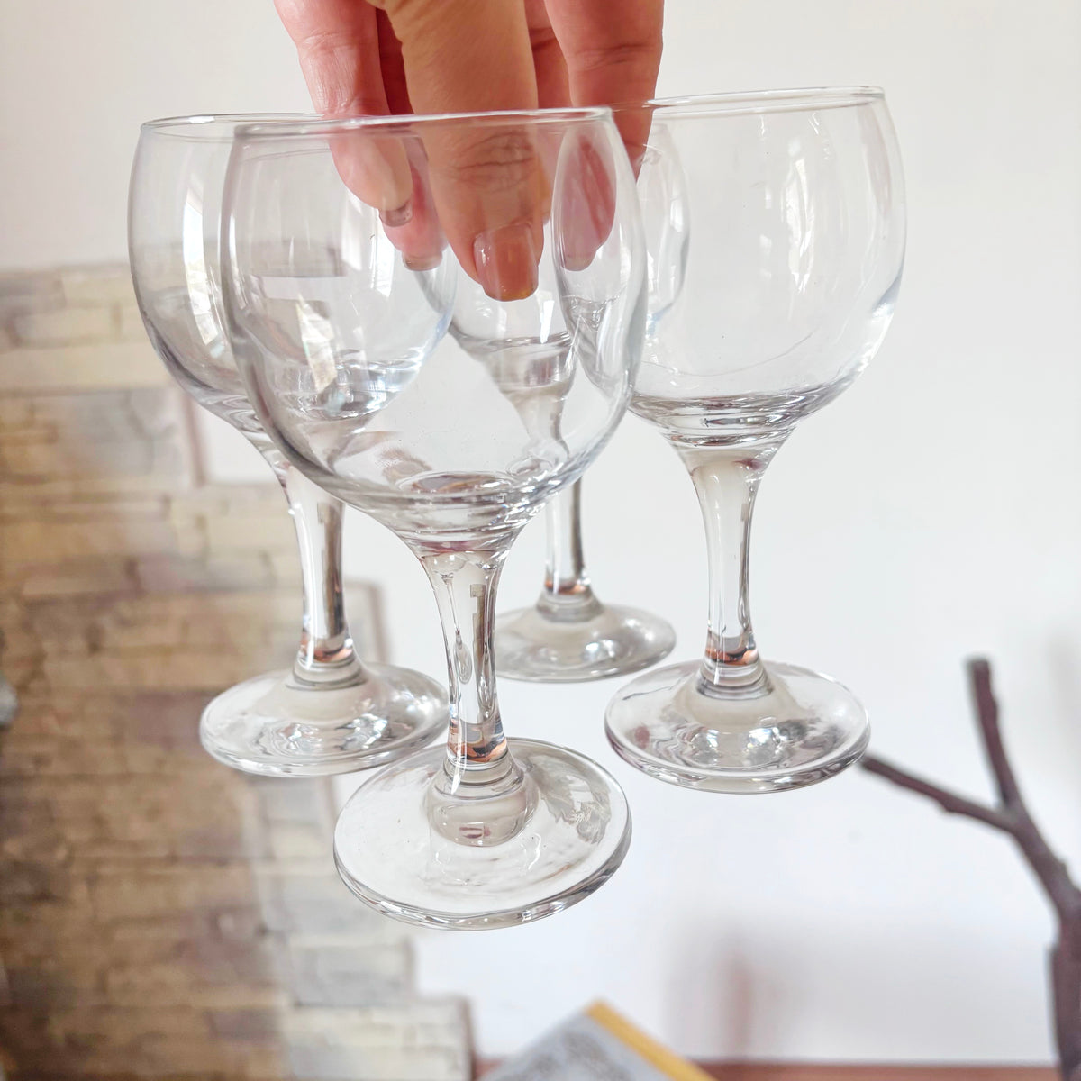 Vintage Soviet Stemmed Glasses, Set of 4, USSR Liqueur Goblets, 1970s–1980s Retro Barware