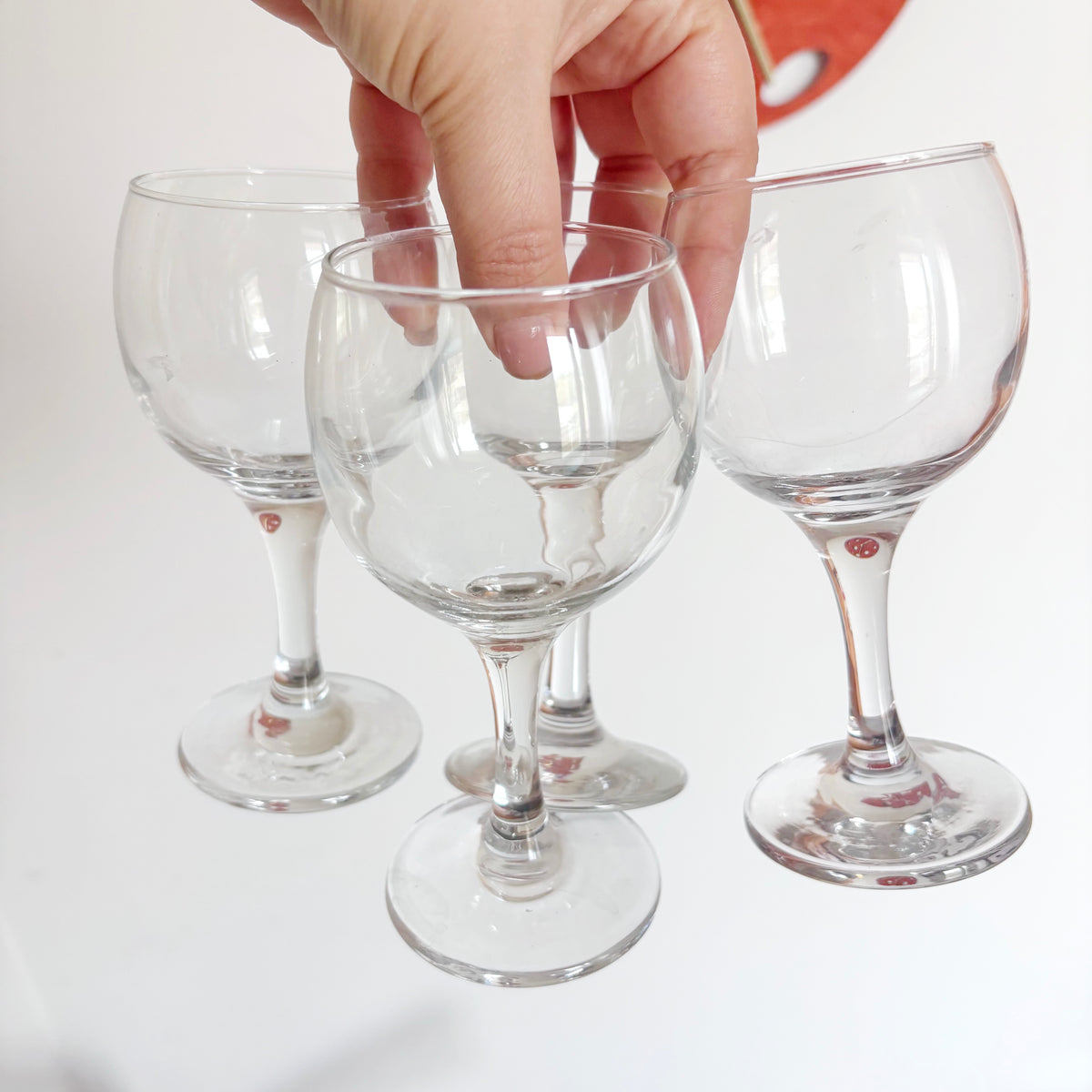 Vintage Soviet Stemmed Glasses, Set of 4, USSR Liqueur Goblets, 1970s–1980s Retro Barware