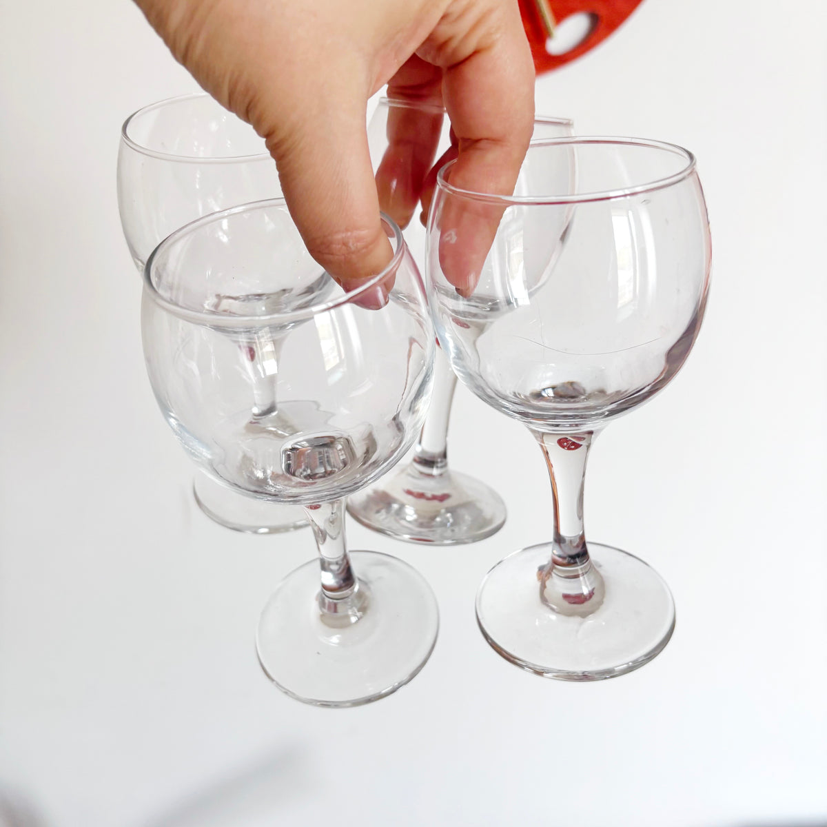 Vintage Soviet Stemmed Glasses, Set of 4, USSR Liqueur Goblets, 1970s–1980s Retro Barware