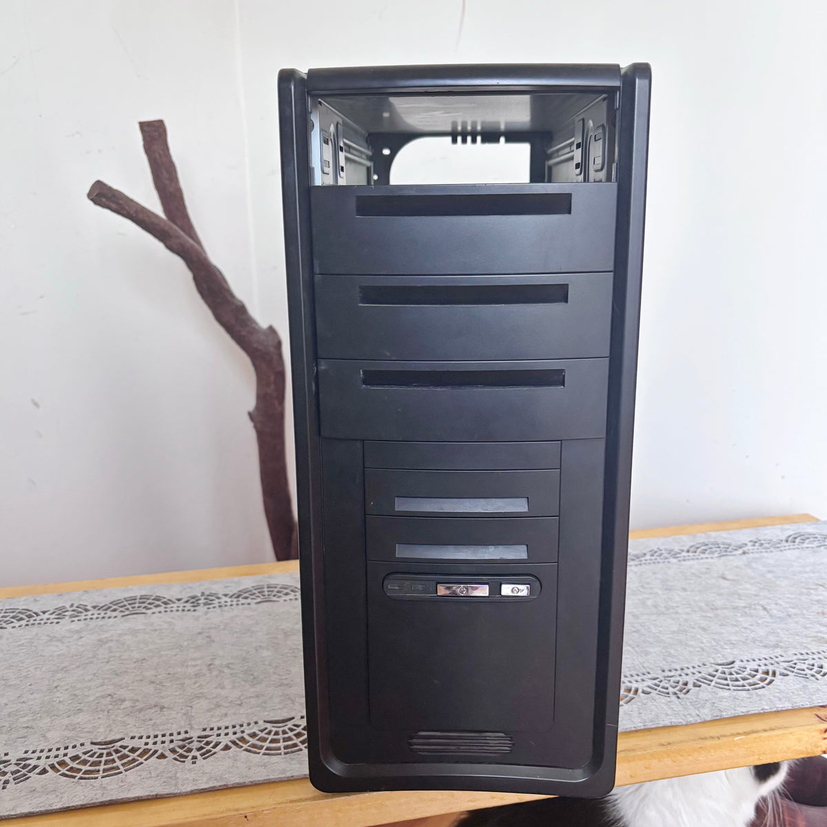 Vintage Black ATX PC Case, Retro Desktop Computer Tower, Early 2000s, Empty Chassis, Sleeper Build or Restoration