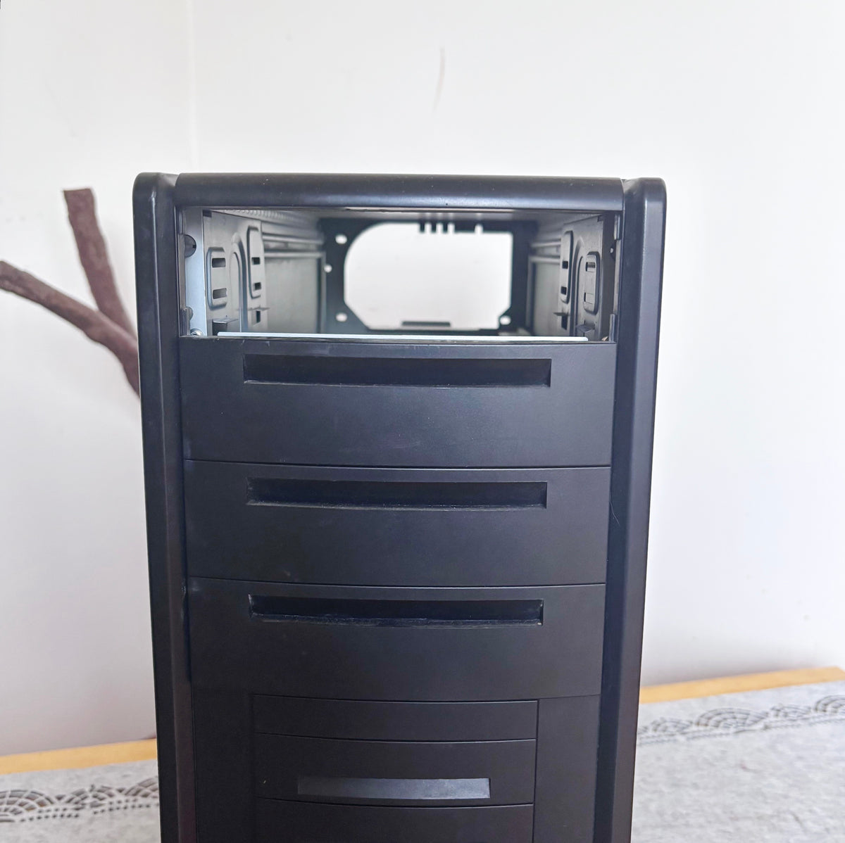 Vintage Black ATX PC Case, Retro Desktop Computer Tower, Early 2000s, Empty Chassis, Sleeper Build or Restoration
