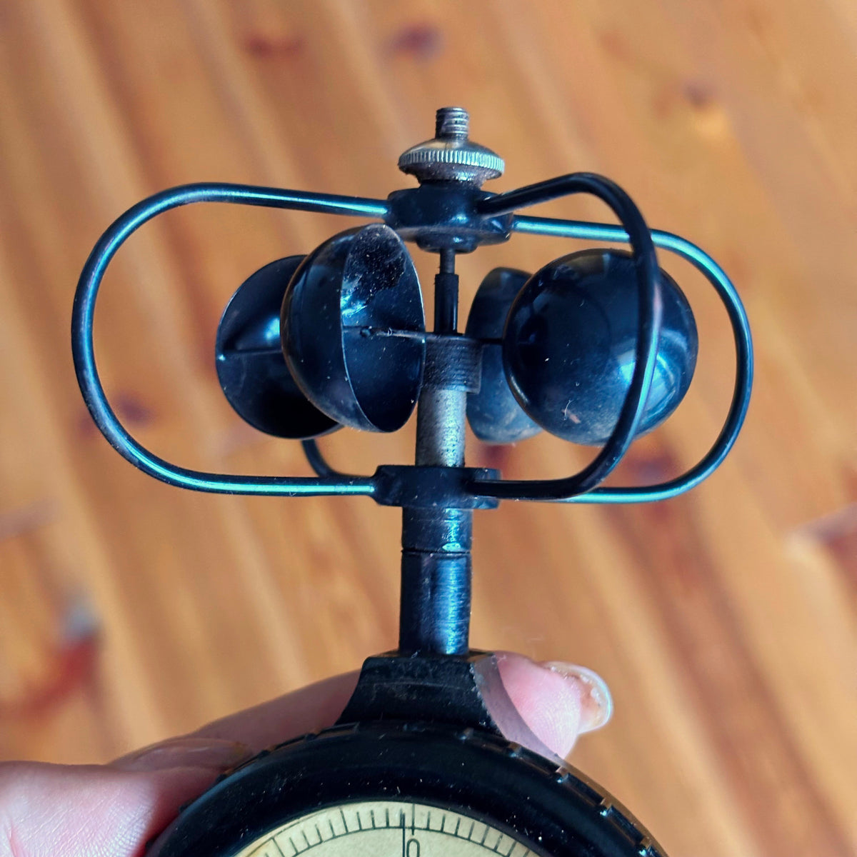 Vintage Soviet MS-13 Cup Anemometer, Mechanical Wind Speed Meter, Bakelite Case, Scientific Instrument, USSR Industrial Collectible