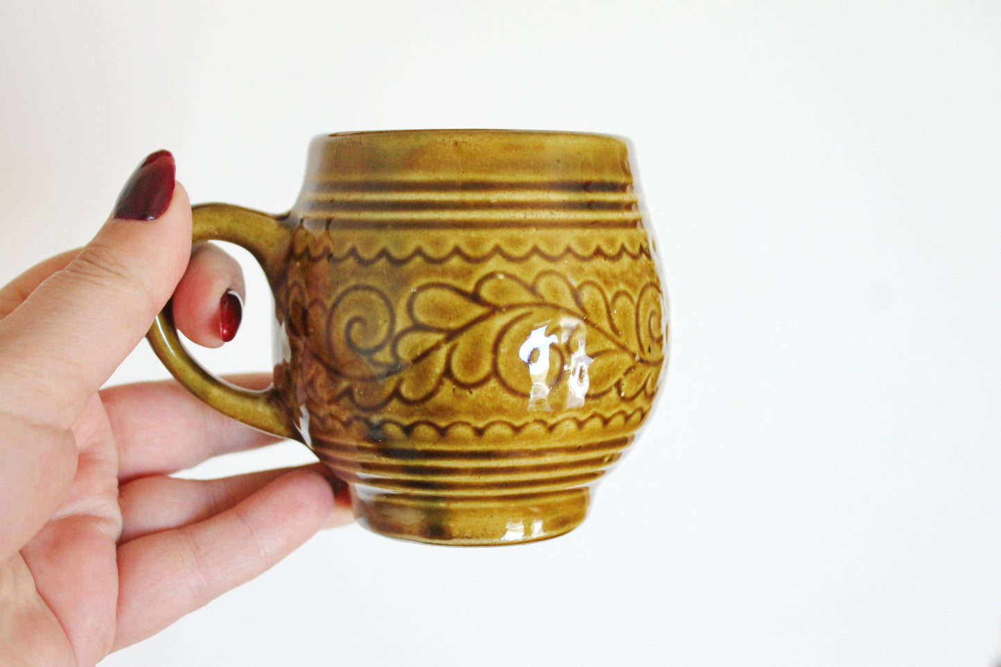 Rare Vintage German Punch Set - Marzi & Remy - Mid-Century Stoneware Beverage Set - 5-Piece Party Set - Brown Hand-Glazed Ceramic