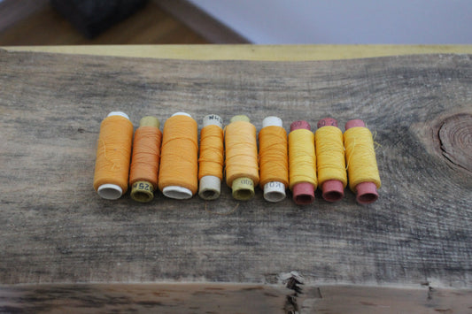 Vintage Soviet Sewing Thread Set – Yellow Spools – USSR Cotton Thread – Craft Supplies – 1970s 1980s Soviet Era
