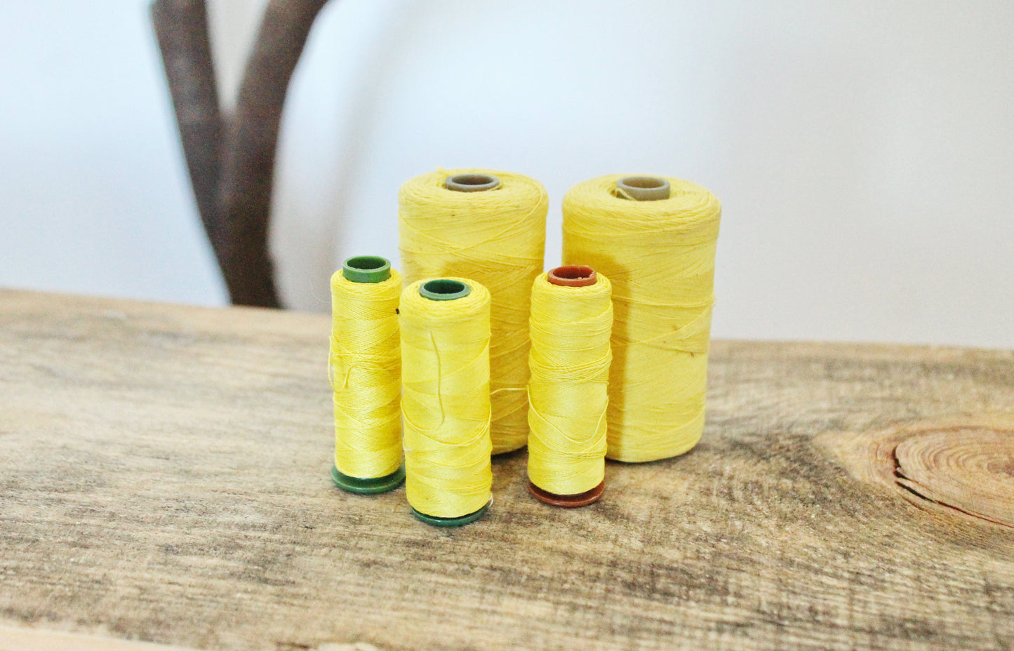 Vintage Soviet Sewing Thread Set – Lemon Spools – USSR Cotton Thread – Craft Supplies – 1970s 1980s Soviet Era