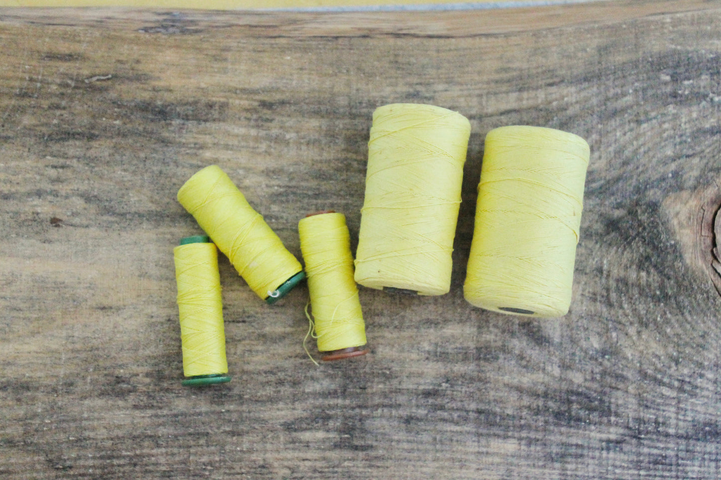 Vintage Soviet Sewing Thread Set – Lemon Spools – USSR Cotton Thread – Craft Supplies – 1970s 1980s Soviet Era