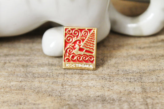 Vintage soviet USSR pin badge with bird - Kostroma - USSR pin - vintage soviet badge - 1970s