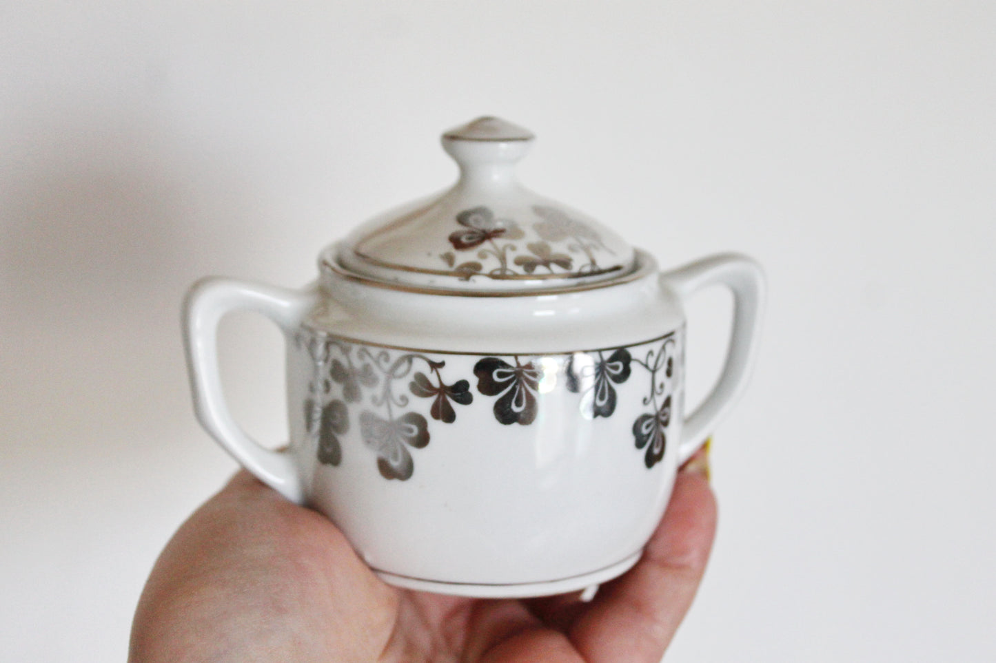 Vintage German Silver Wedding Tea Set – Porcelain Cups & Sugar Bowl – “Dem Jubelpaare” - 1960s-1970s