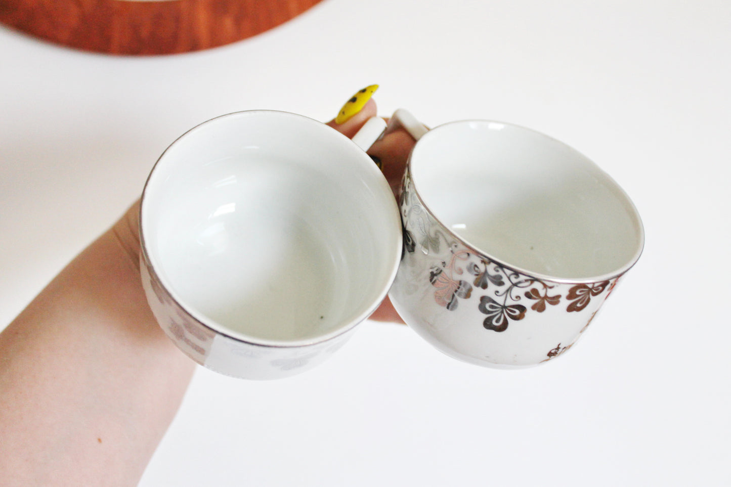 Vintage German Silver Wedding Tea Set – Porcelain Cups & Sugar Bowl – “Dem Jubelpaare” - 1960s-1970s