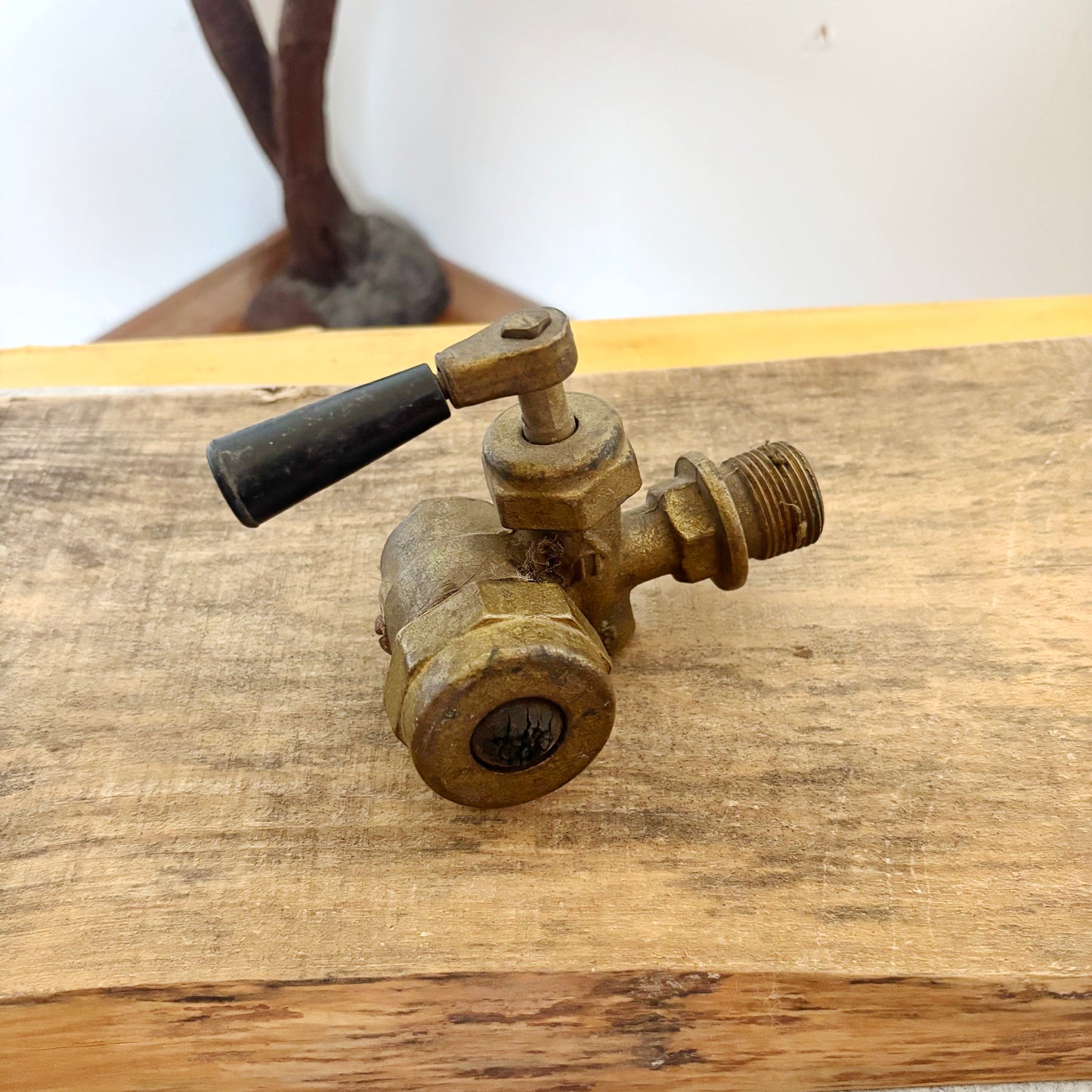Vintage Soviet Brass Shut-Off Valve | USSR Industrial Plumbing Faucet | Steampunk Decor, Retro Brass Hardware, Soviet Collectible Tool