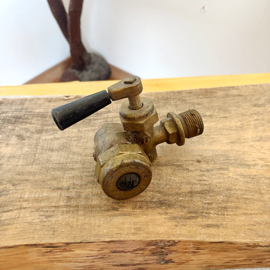 Vintage Soviet Brass Shut-Off Valve | USSR Industrial Plumbing Faucet | Steampunk Decor, Retro Brass Hardware, Soviet Collectible Tool