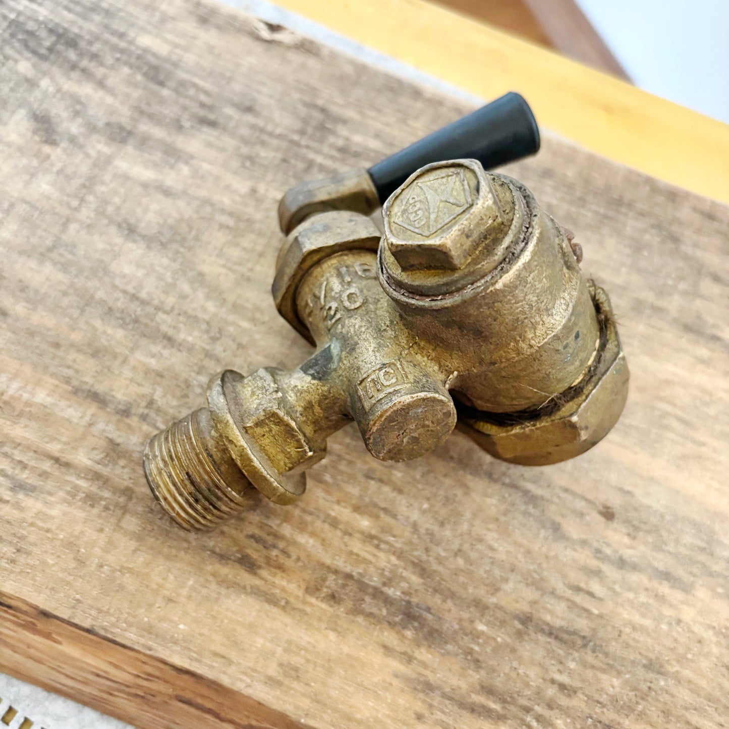 Vintage Soviet Brass Shut-Off Valve | USSR Industrial Plumbing Faucet | Steampunk Decor, Retro Brass Hardware, Soviet Collectible Tool
