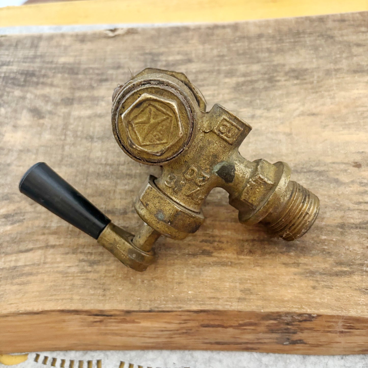 Vintage Soviet Brass Shut-Off Valve | USSR Industrial Plumbing Faucet | Steampunk Decor, Retro Brass Hardware, Soviet Collectible Tool