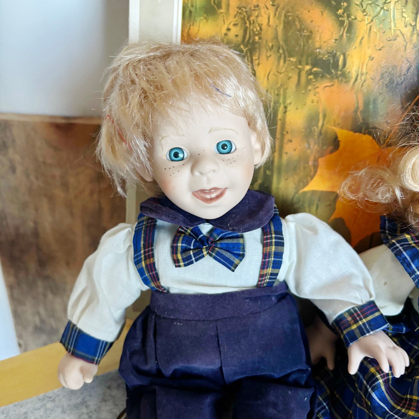 Vintage German Porcelain Doll Set - Boy and Girl Pair with Porcelain Faces, Hands and Feet – Collectible Dolls - 1980s German Figurines