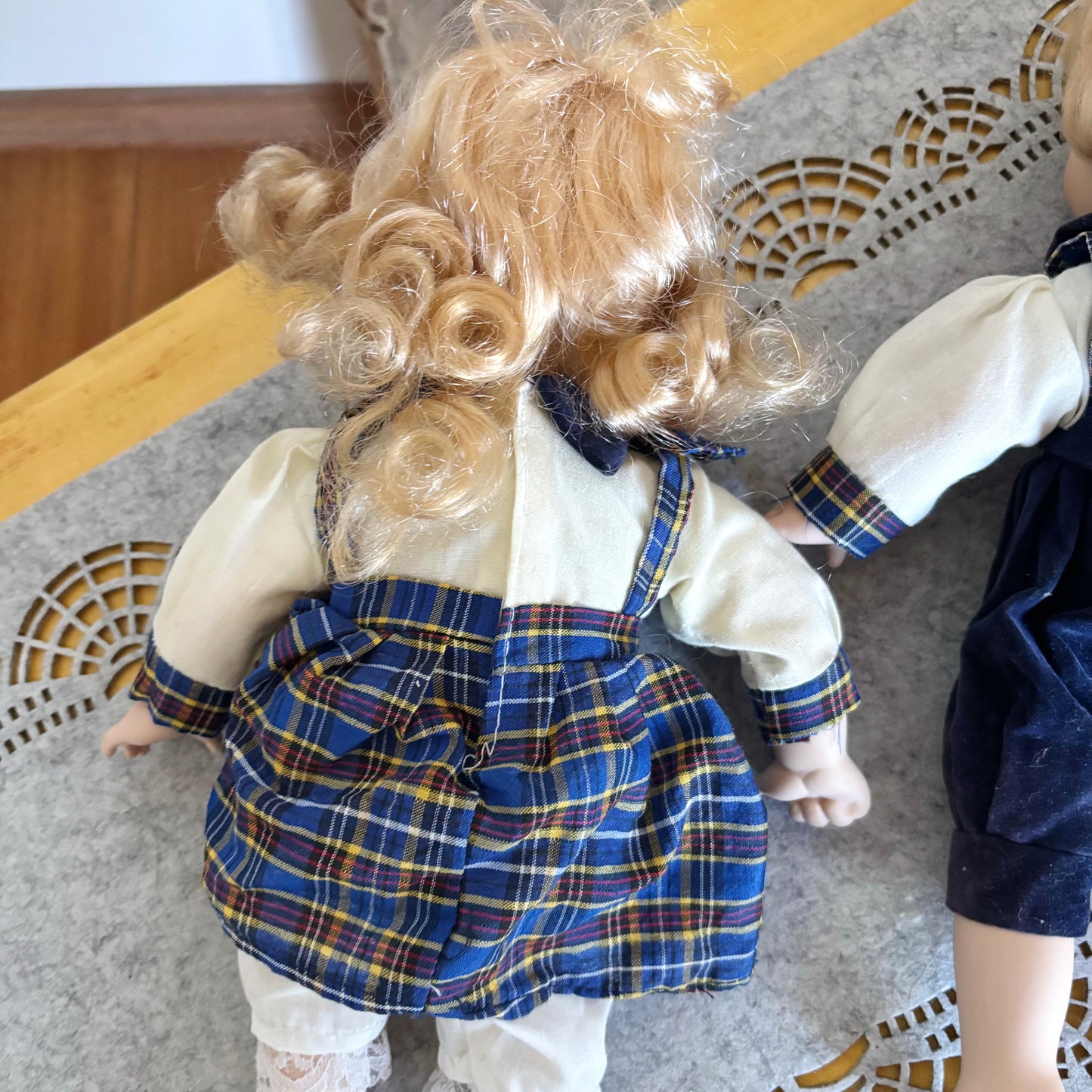 Vintage German Porcelain Doll Set - Boy and Girl Pair with Porcelain Faces, Hands and Feet – Collectible Dolls - 1980s German Figurines