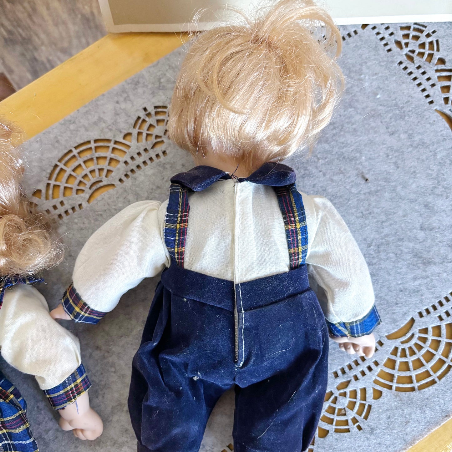 Vintage German Porcelain Doll Set - Boy and Girl Pair with Porcelain Faces, Hands and Feet – Collectible Dolls - 1980s German Figurines