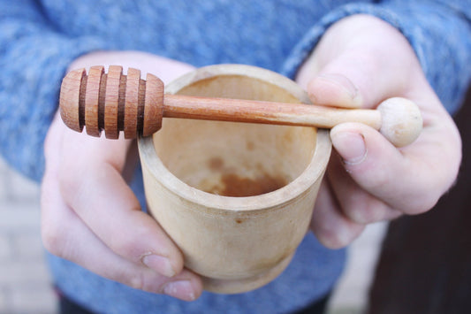 Vintage wooden Mortar & Pestle - Soviet Union / USSR - small mortar