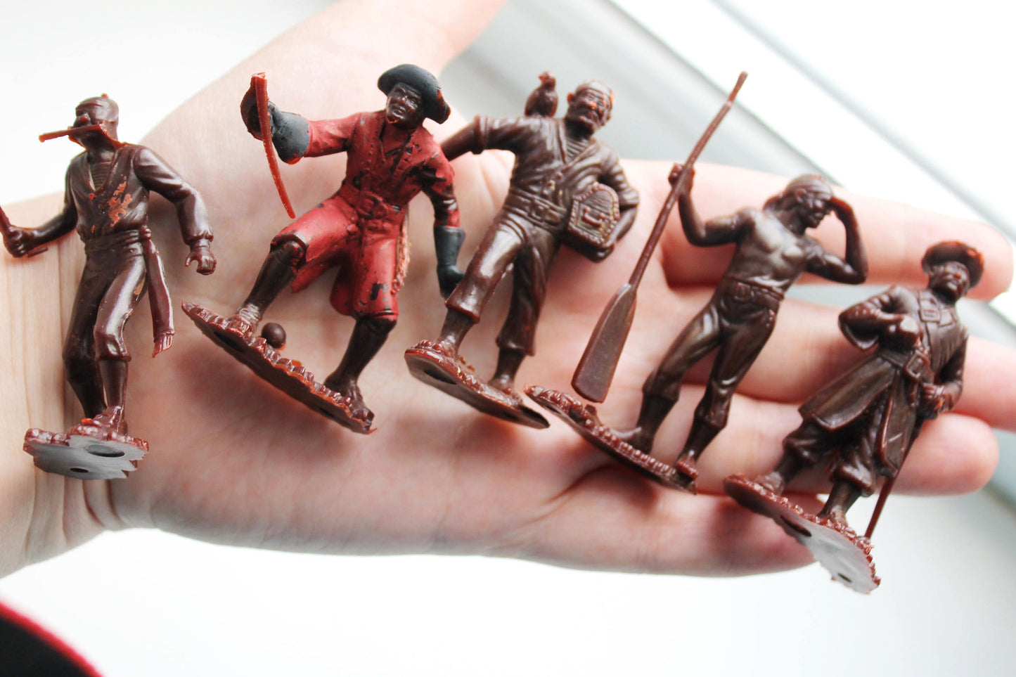 Set of 5 ussr vintage plastic toys - pirates - soldiers - 1970s