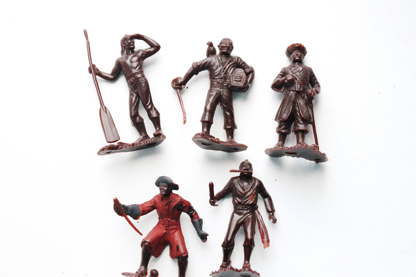 Set of 5 ussr vintage plastic toys - pirates - soldiers - 1970s