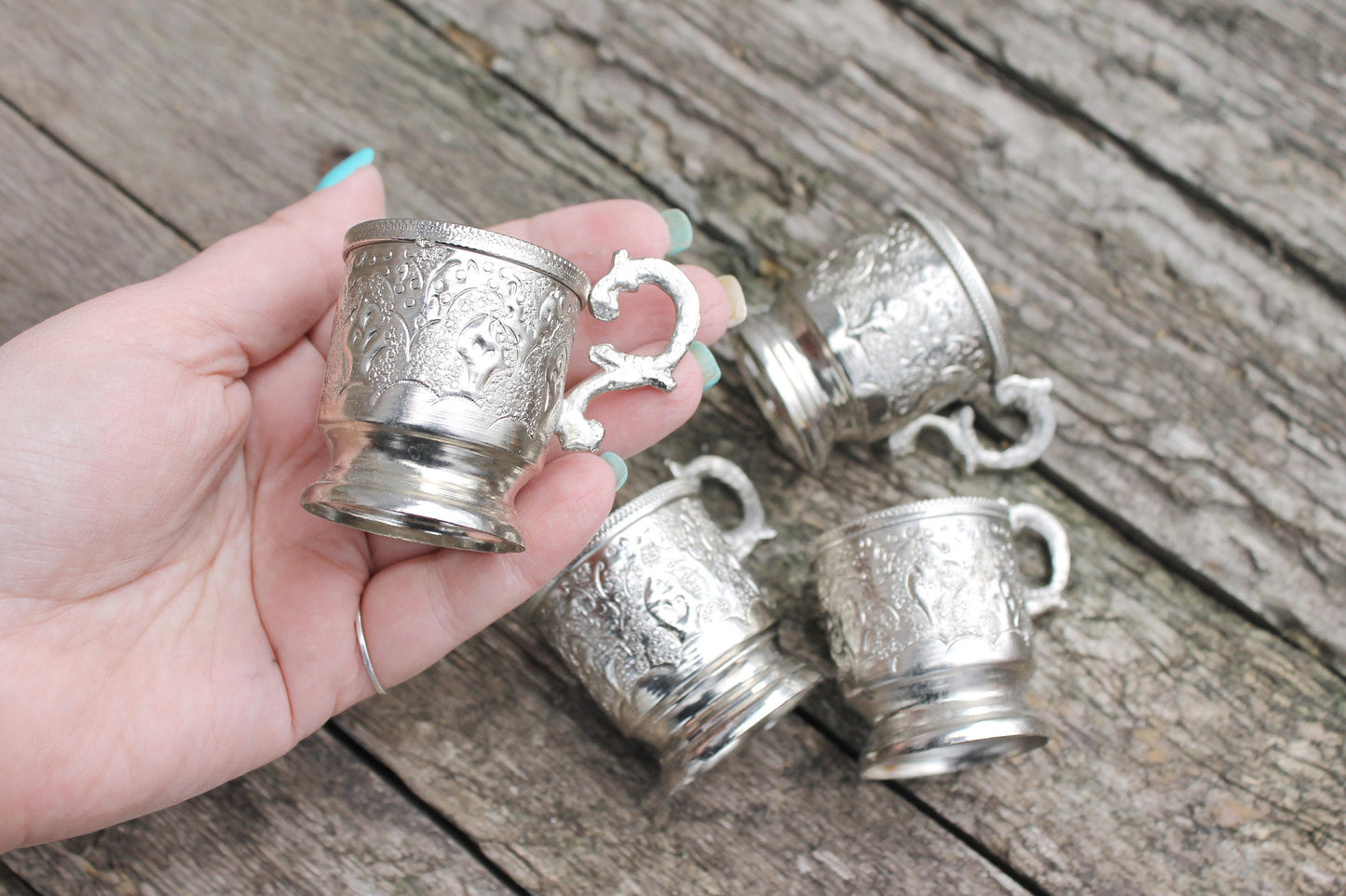 Set of four mini-cupboards - vintage glass holders - 1970s-1980s