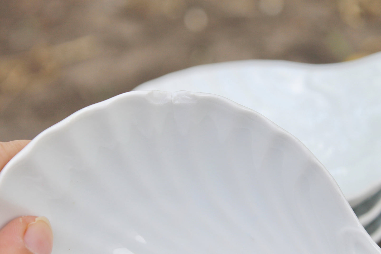 Set of 4 vintage ceramic shell Caviar dishes - beautiful ceramic caviar dish - vintage kitchen