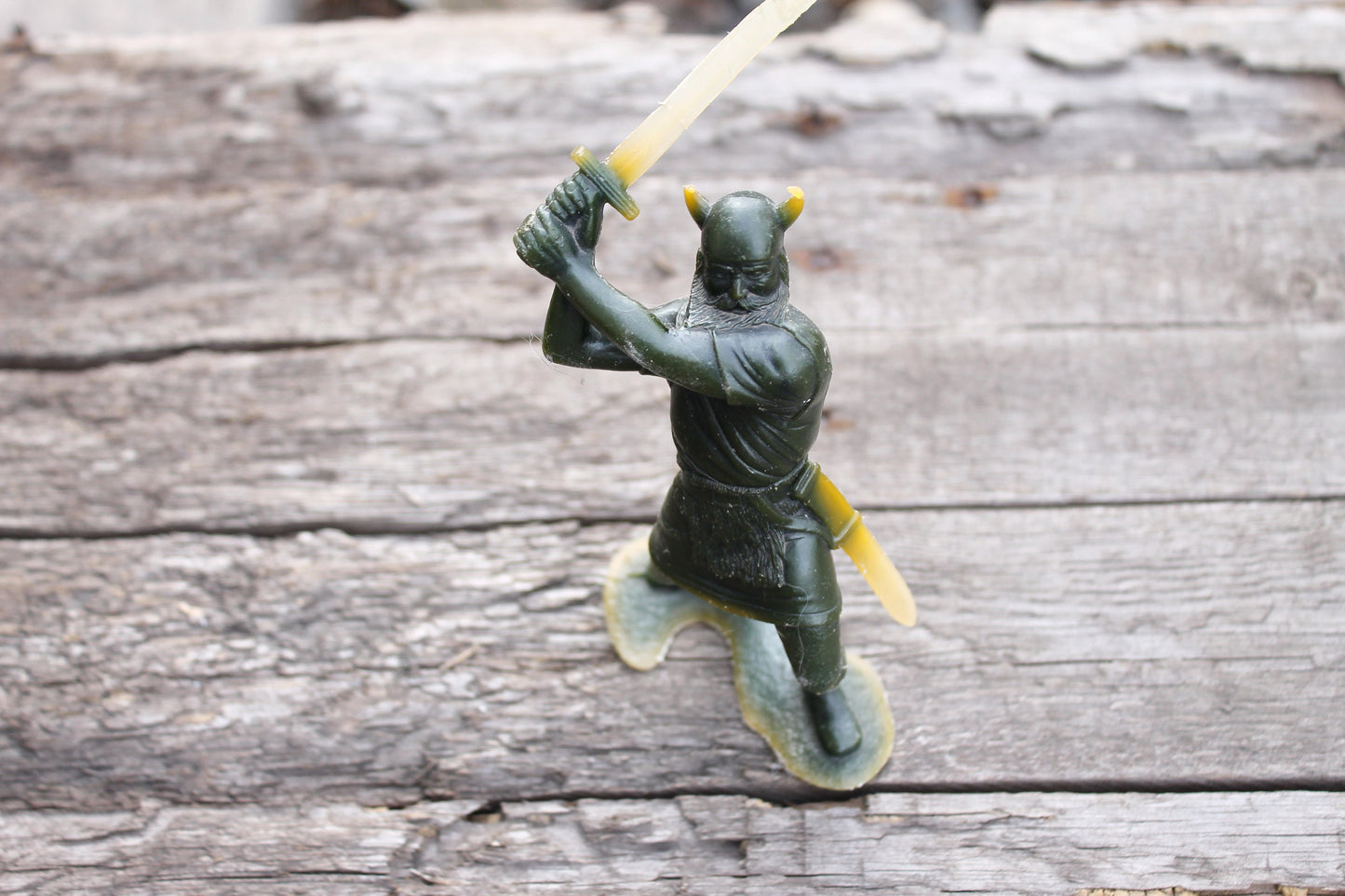 Soviet vintage plastic toy - Big soviet toy soldier - Viking - Made in USSR - Green