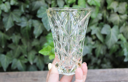 Small vintage glass vase - USSR beautiful vintage vase - soviet small vase - home decor vase - 1980s