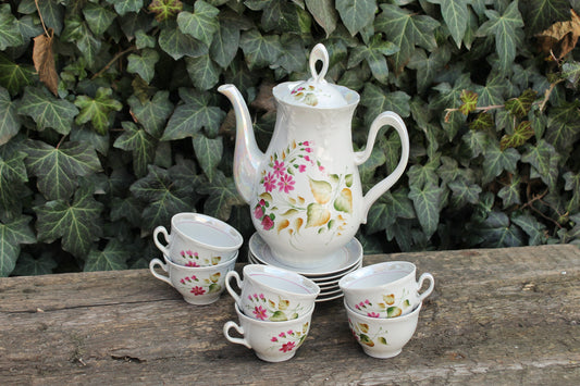 Soviet coffee-tea set for 6 persons, Soviet coffee set, Soviet Porcelain service, Vintage Porcelain set