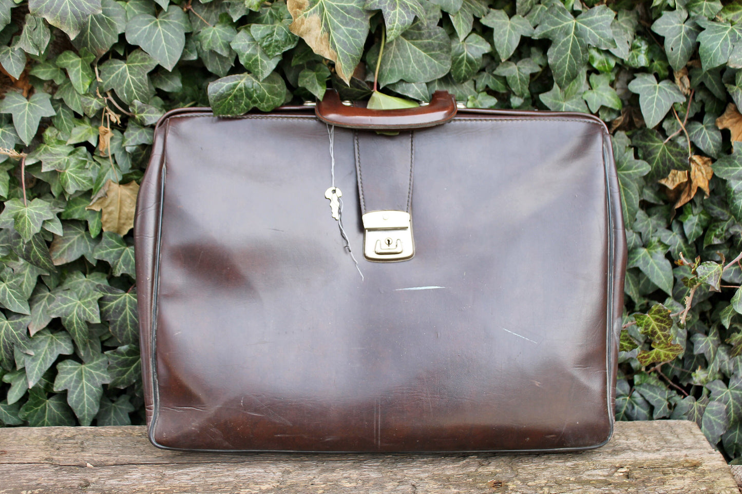 Vintage Soviet busines Bag - Suitcase - Classic Male Original Leather bag USSR - 1970s