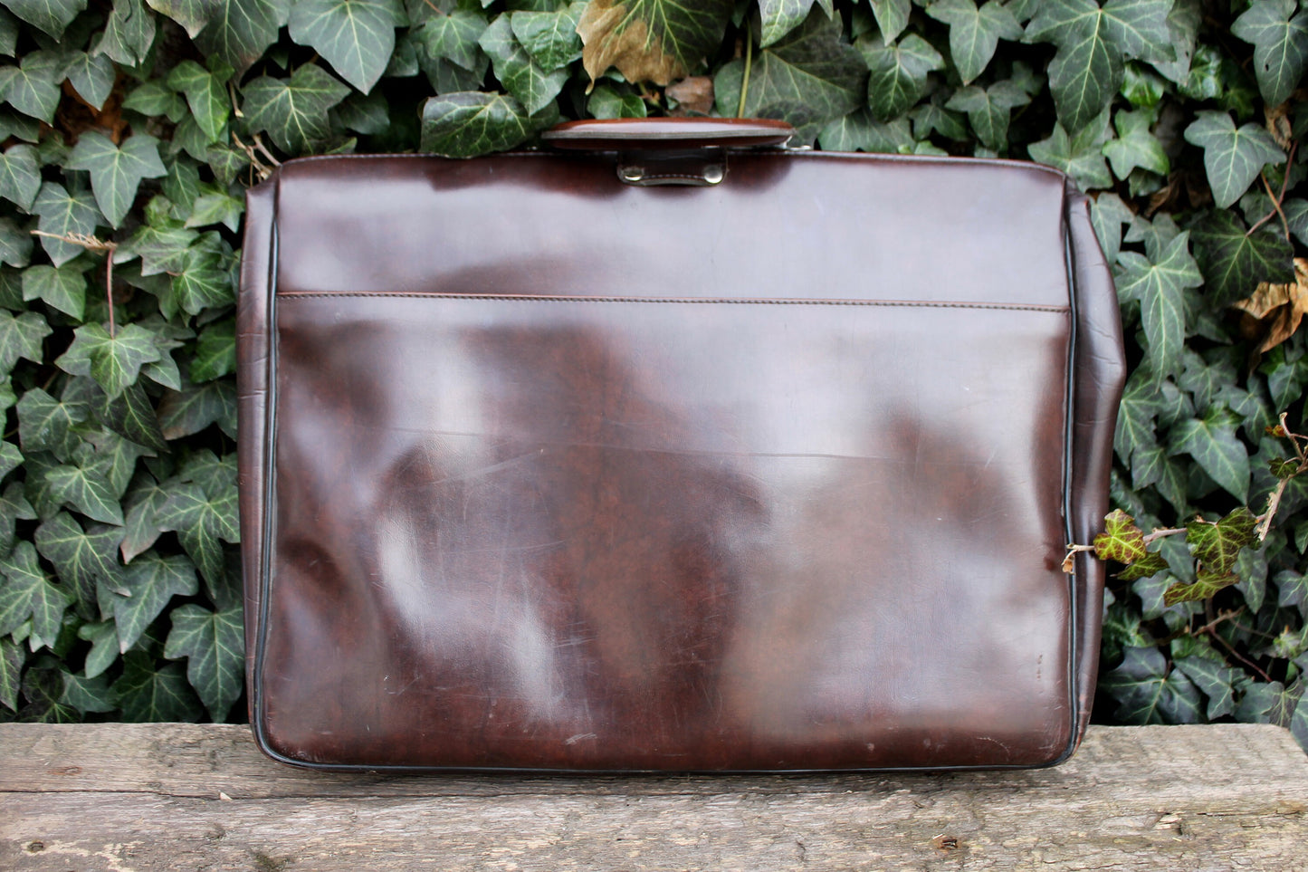 Vintage Soviet busines Bag - Suitcase - Classic Male Original Leather bag USSR - 1970s